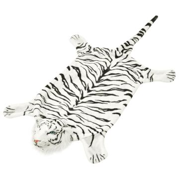 Tapete Tigre de Pelúcia 144 cm Branco