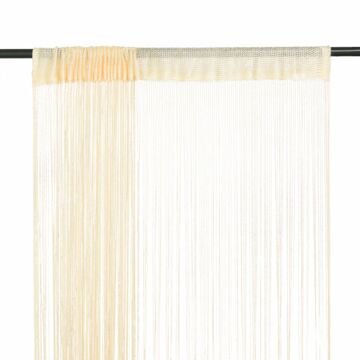  Cortinas de Fios 2 Fios 140x250 cm Creme