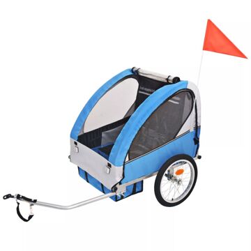  Atrelado de Bicicleta para Crianças Cinzento e Azul 30 kg