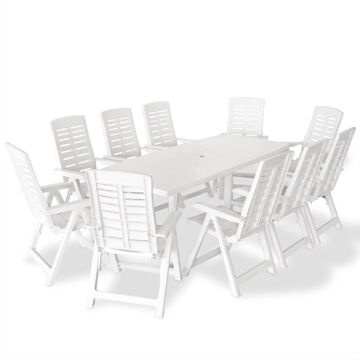Mesa Jantar para Exterior 11 Un. Plástico Branco
