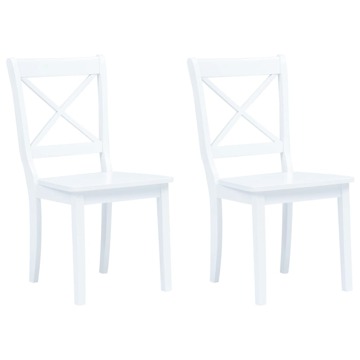 Cadeiras de Jantar 2 pcs Seringueira Maciça Branco