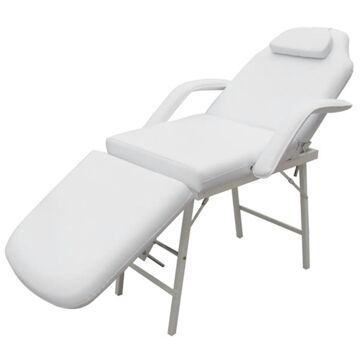Cadeira Massagens com Encosto Ajustável e Apoio para os Pés Branco
