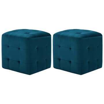 Mesas de Cabeceira 2 pcs 30x30x30 cm Veludo Azul