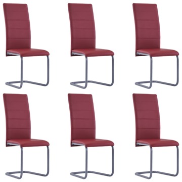 Cadeiras de Jantar 6 pcs Couro Artificial Vermelho