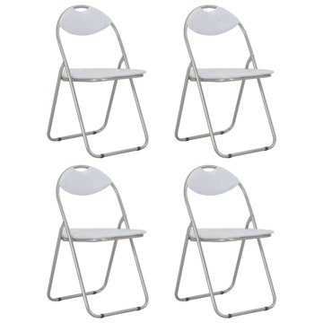 Cadeiras de Jantar Dobráveis 4 pcs Couro Artificial Branco