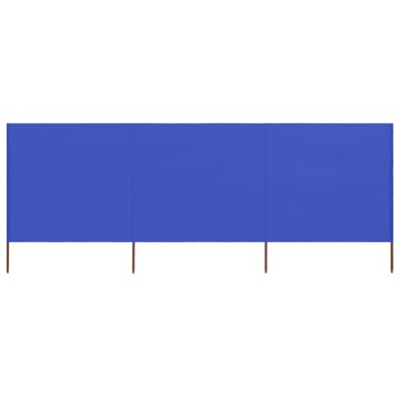Para-vento com 3 Painéis em Tecido 400x80 cm Azul-ciano