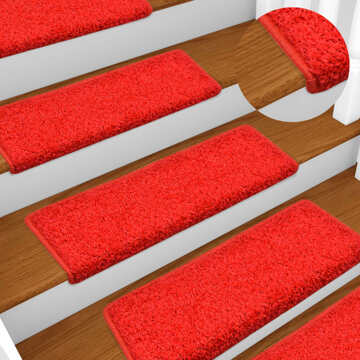 Tapete/carpete para Degraus 15 pcs 65x25 cm Vermelho