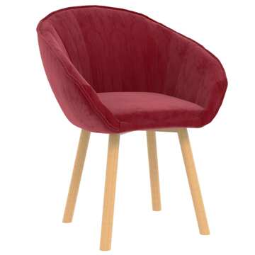 Cadeira de Jantar Veludo Vermelho Tinto