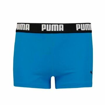 Calções de Banho Boxer para Meninos Puma Swim Logo Azul 5-6 Anos