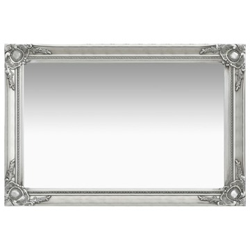 Espelho de Parede Estilo Barroco 60x40 cm Prateado