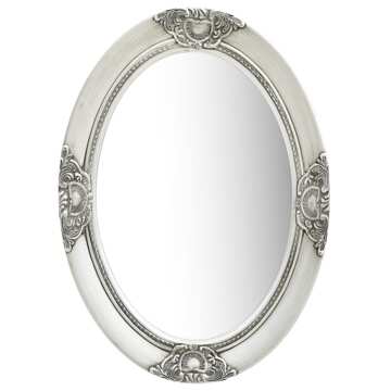 Espelho de Parede Estilo Barroco 50x70 cm Prateado