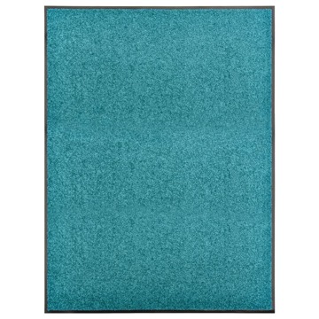 Tapete de Porta Lavável 90x120 cm Azul Ciano