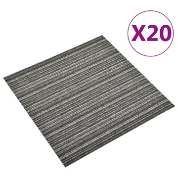 Ladrilhos Carpete P/ Pisos 20 pcs 5 M² 50x50cm Riscas Antracite