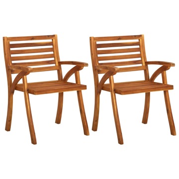 Cadeiras de Jardim 2 pcs Madeira de Acácia Maciça
