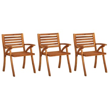Cadeiras de Jardim 3 pcs Madeira de Acácia Maciça