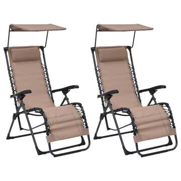 Cadeiras de Pátio Dobráveis 2 pcs Textilene Cinza-acastanhado