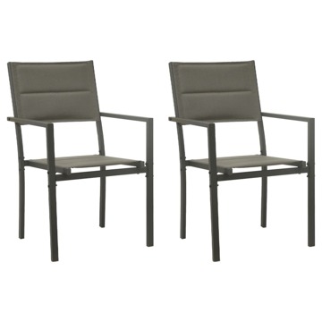 Cadeiras de Jardim 2 pcs Textilene e Aço Cinzento/antracite