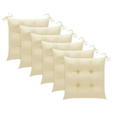 Almofadões de Cadeira 6 pcs 50x50x7 cm Tecido Branco Nata