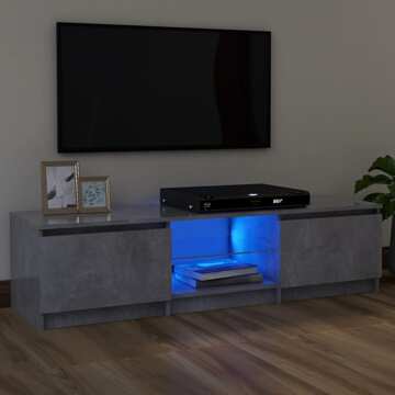 Móvel de Tv com Luzes LED 120x30x35,5 cm Cinzento Cimento