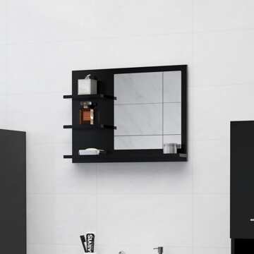 Espelho de Casa de Banho 60x10,5x45 cm Contraplacado Preto