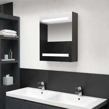 Armário Espelhado Casa de Banho LED 50x14x60 cm Antracite