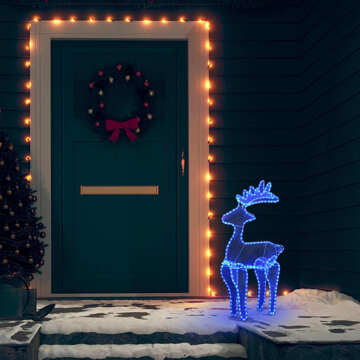 Rena Decorativa Natal C/ Malha de Aço 306 Luzes LED 60x24x89 cm
