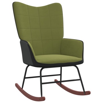 Cadeira de Baloiço Pvc e Veludo Verde-claro