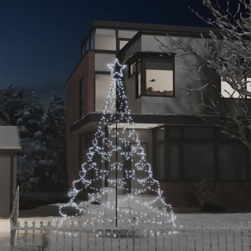 Árvore de Natal C/ Poste Metal 500 Luzes LED 3 M Branco Frio