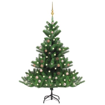 Árvore Natal Artif. Luzes Led/bolas 120cm Abeto Caucasiano Verde