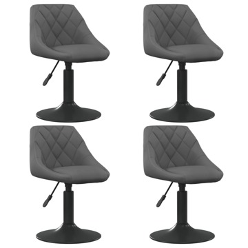 Cadeiras de Jantar Giratórias 4 pcs Veludo Cinzento-escuro