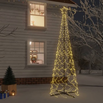 Árvore de Natal em Cone 500 Luzes LED 100x300 cm Branco Quente