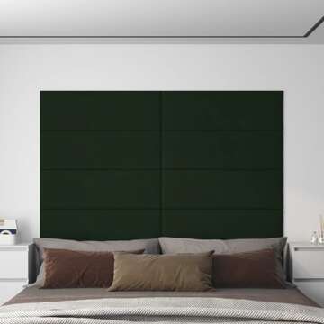 Painel de Parede 12 pcs 90x30 cm Veludo 3,24 M² Verde-escuro