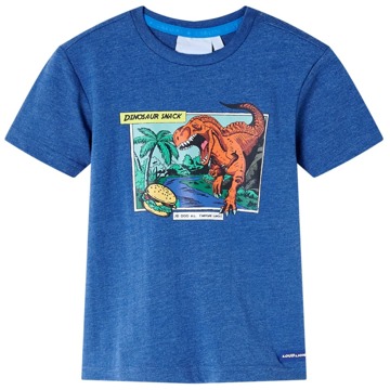 T-shirt para Criança C/ Estampa de Dinossauro Azul-escuro Mesclado 116