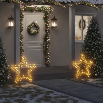 Decoração Estrela de Natal C/ Luz e Estacas 115 Luzes LED 85 cm