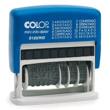 Carimbo Colop S120/WD 4 X 42 mm Azul Data