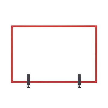 Placa de Trabalho Protetor em Acrílico 3 mm e Frame Vermelho 1200x900mm COVID-19