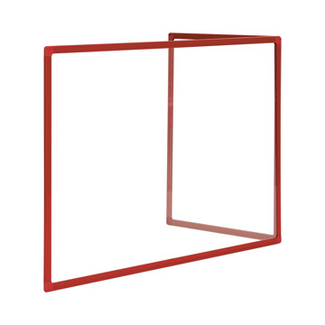 Placa de Vidro Duo 600 mm de Altura Frame Alumínio Vermelho  1200x900 mm COVID-19