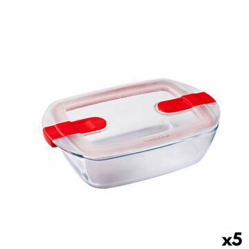 Lancheira Hermética Pyrex Cook & Heat 24 X 15,5 X 7 cm 1,1 L Transparente Vidro (5 Unidades)