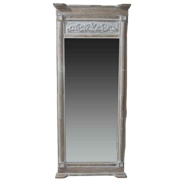 Espelho de Parede Home Esprit Branco Natural Madeira de Mangueira Madeira Mdf Romântico 87,6 X 9,5 X 203 cm
