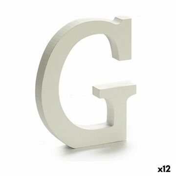 Letra G Madeira Branco (1,8 X 21 X 17 cm) (12 Unidades)