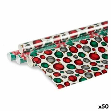 Papel de Embrulho 70 X 200 cm Bolas de Natal Multicolor (50 Unidades)