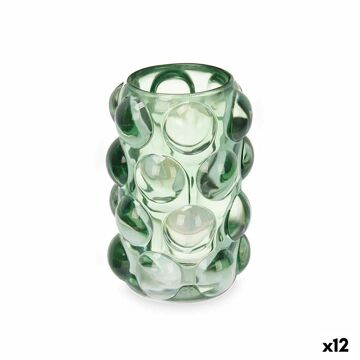 Castiçais Microesferas Verde Cristal 8,4 X 12,5 X 8,4 cm (12 Unidades)