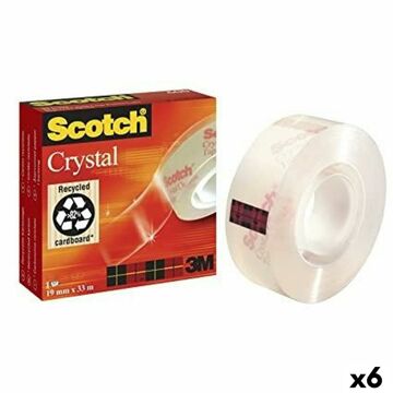 Fita Adesiva Scotch Crystal 19 mm X 33 M Transparente (6 Unidades)