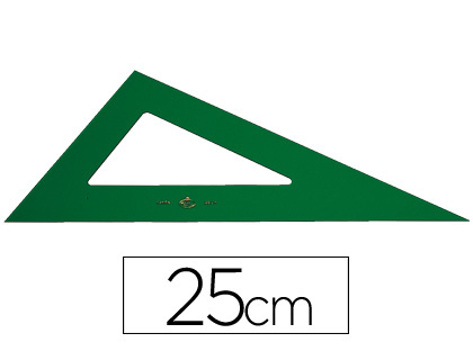 Esquadro Plástico Verde Transp 25 cm