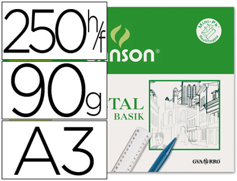 Papel Vegetal 90 Din A3 em Folha 90-95 gr