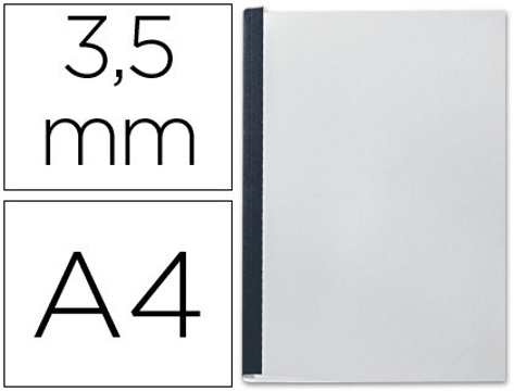 Capa de Encadernação Leitz Transparente Flexível Lombada AA 3,5 mm Preta Capacidade de 10 a 35 Folhas