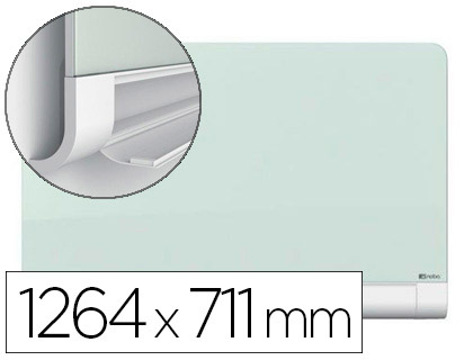 Quadro Branco Nobo Diamond Cristal Magnética Esquinas Redondas 1264x711 mm