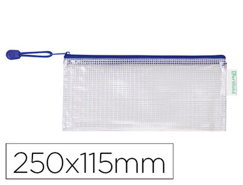 Bolsa Multiusos Tarifold Pvc 250x115 mm Abertura Superior com Fecho Porta Esferográfica e Correia Cor Azul