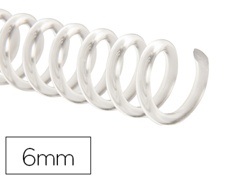 Espiral Q-connect de Plástico Transparente 32 5:1 6mm 1,8mm Caixa de 100 Unidades