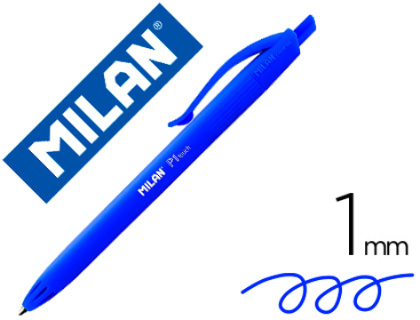 Esferográfica Milan p1 Retrátil 1 mm Touch Azul
